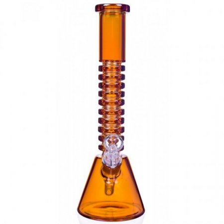 The Gold Mine 12" Electro Plated Beaker Bong Iridescent / Amber New