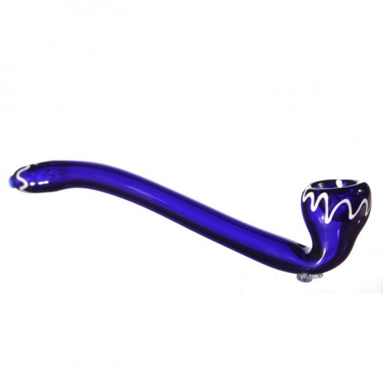 6\" Ridged Sherlock Glass Pipe - Blue New