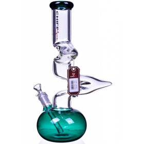 Chill Glass 15" Double Zong Bong w/ Down Stem and 14mm Dry Bowl Green New
