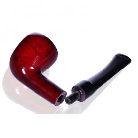 5" Smooth Briarwood German Wooden Pipe Cherry Finish New