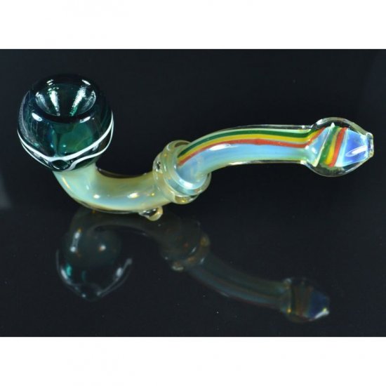 6\" Rasta Fumed Glass Sherlock Pipe New