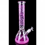 The Vibranium Chill Glass 15" Thick UV Reactive Color Changing Beaker Base Bong Pink New