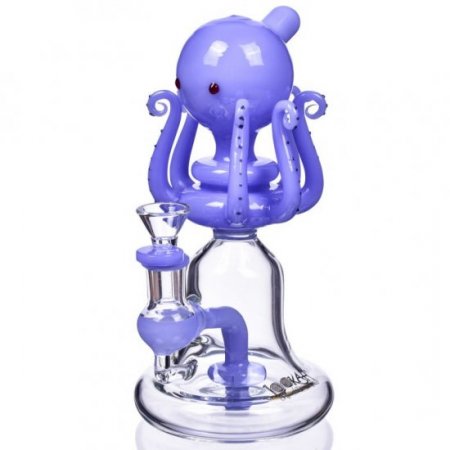 Dr. Otto Octavius Lookah 9" Showerhead Perc Bong Milky Blue New