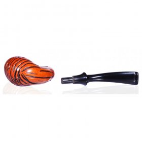 5.5" Italian Wooden Pipe High Polished Ridged New