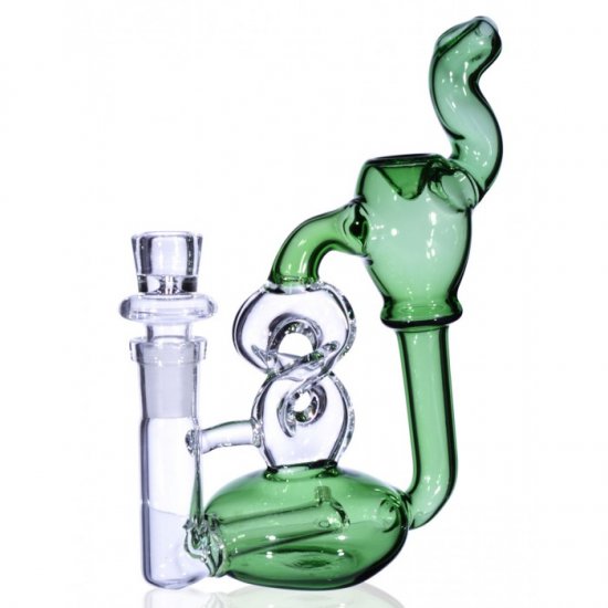 7\" DNA Helix Twist Recycler Green New