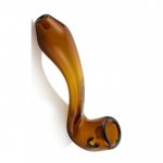 GRAV Classic Sherlock 6" Shiny Curved Sherlock Glass Hand Pipe - Amber New