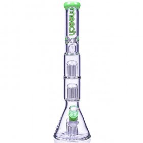 Hulk's Pipe Cheech Glass 19" Triple Tree Perc Beaker Base Bong Slyme New