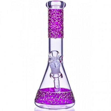 Glowing Smoke 11" Glow In The Dark Beaker Bong Pink New