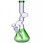 The Goliath Curved Neck Double Zong Bong Water Pipe Green New