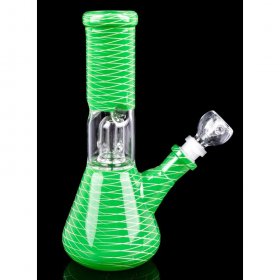 8" Matrix Percolator Bong With Down Stem And Bowl Lime Green New