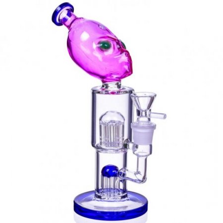 Neytiri Da Alien 10" Double Tree Perc Cylinder Bong New