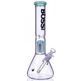 Boss Glass 14" Single Chamber Bong 5MM Thick & Heavy Slime Green New