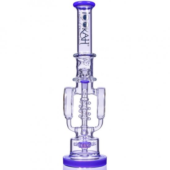 Smoke Reviver Lookah 18\" Coil Perc To Sprinkler Perc Bong Purple New