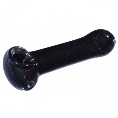 3.5" Marble Swirled Glass Spoon Hand Pipe - Smooth Black New