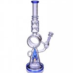 Lord Of Space Stone Lookah 18" Mushroom Domed Sprinkler Perc Bong Blue New