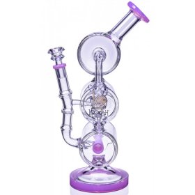The Maze Lookah 13" Spiral Coil Perc Recycler Bong Pink New