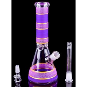 Cotton Candy 10" Dual Frosted Color Beaker Bong Purple New
