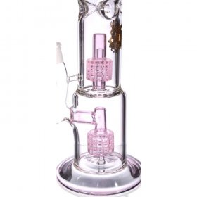 16" Inline Circ Perc to Stereo Domed ShowerHead Pink New