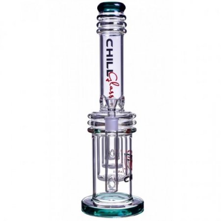 Chill Glass 17" Bong with Triple Honeycomb Percs Very Thick and Heavy Teal New