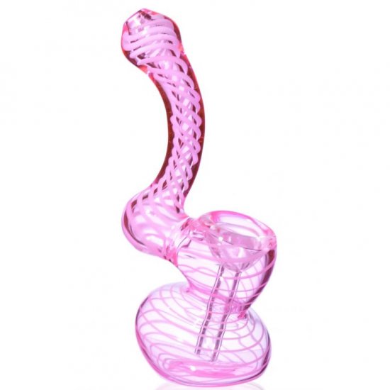 4\" Mini Swirled Bubbler Pipe Pink New