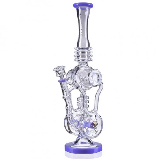 The Hosnian Relic -16\" Lookah Bong with inline Perc Recycler Purple New