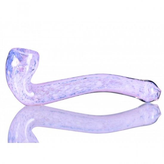 7\" Fritted Sherlock Glass Pipe - Pink Slyme New