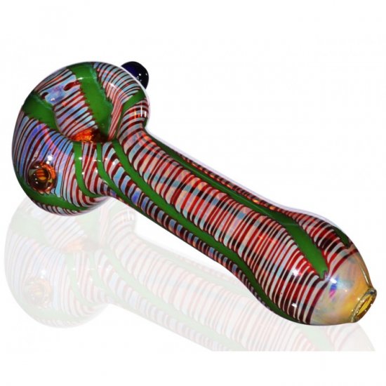 4\" Classical Wrapped and Raked Hand Pipe - Fumed New