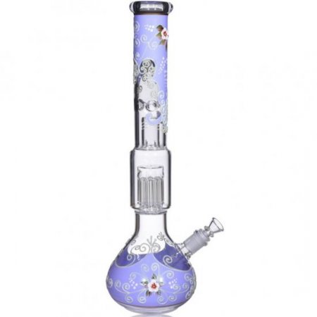 Primrose 18" Glow In The Dark Beaker Bottom Bong With 10-arm Tree Perc New