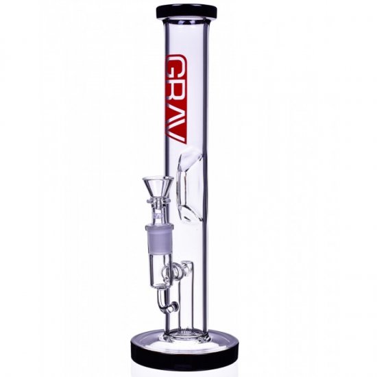 GRAV 12\" Smoking Bong Clear Straight Base Inline Inverted Perc New