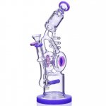 Smoker's Gun Lookah 12" Coil To Inline Perc Bong Purple New