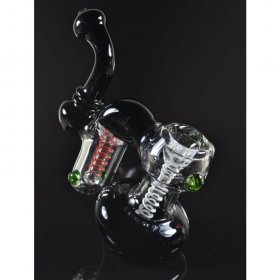 7" Double Chamber Bubbler Black New