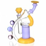 The Wizard s Flute 6 Burnt Yellow Purple Recycler Bong New