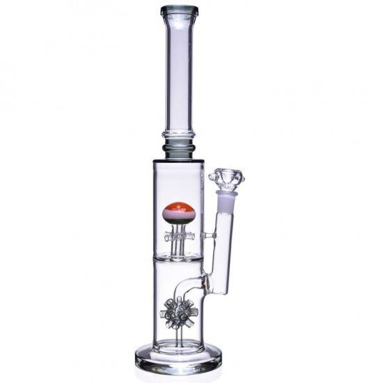 16\" Inch Sprinkler Percolator to Circ Ball Perc Bong Glass Water Pipe 18mm Male Dry Herb Bowl Black New