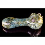 The Galaxy Saga - 4.5" Heavily Golden Fumed Fritted Pipe New