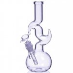 The Time Warp CLEAR GLASS Bong BUBBLE BEAKER WITH ANGLED NECK New