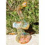 The Magnificent 8" Golden Fumed Swirled Bubbler New