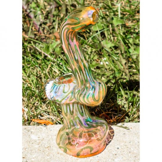 The Magnificent 8\" Golden Fumed Swirled Bubbler New