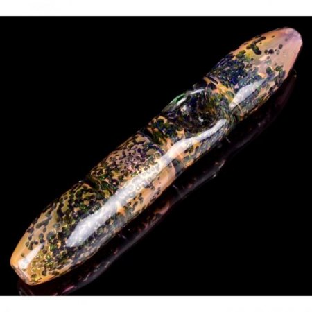 The Wormhole - 6 Golden Sea Frit Work Steamroller Glass Hand Pipe New