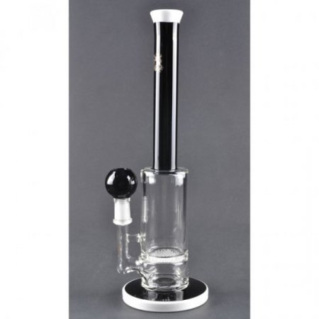 12" Honeycomb Oil Rig Black Tube and White Accents New