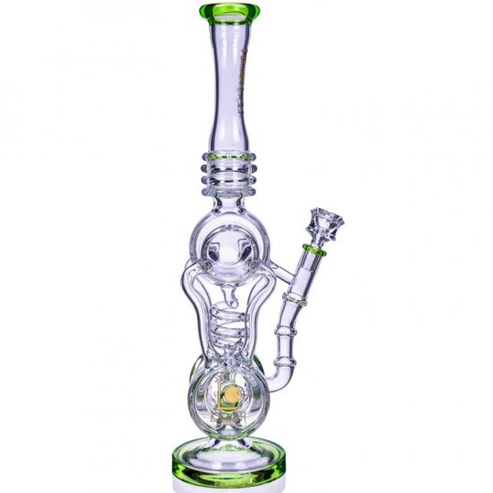 Twin Turbo Lookah 16\" Double Barrel Recycler Bong Clear New