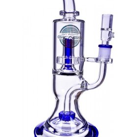 Sapphire Rig 12" Double Showerhead Dab Rig With 14MM Male Banger Bowl New
