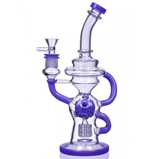 The Beast 11\" 3-Arm Faberge Recycler Bong Purple New
