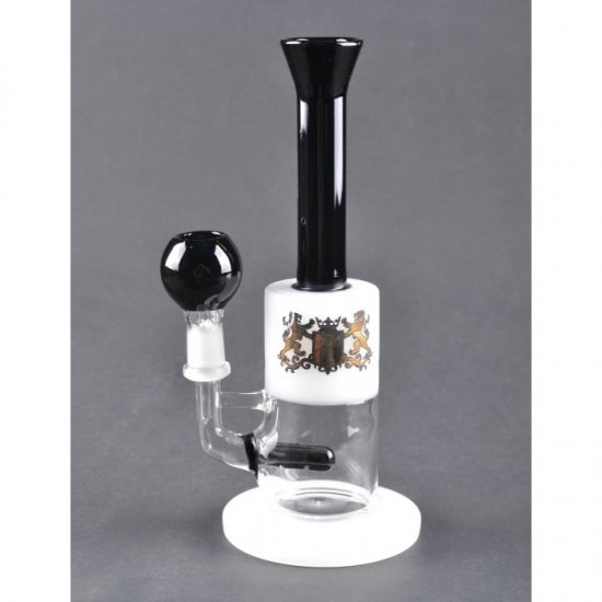 7\" Inline Perc Oil Rig White and Black Tube New