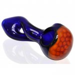 The Honeycomb Twist - 3.5 Blue Hand Pipe with Honeycomb Design and Twisted Body New