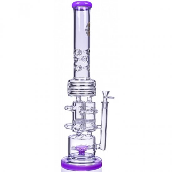 The Skywrap 20\" Triple Honeycomb Barrel To Sprinkler Perc Bong American Purple New