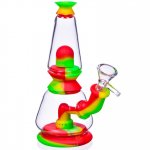 Deluminator 7" Double Chamber Hybrid Silicone Bong New