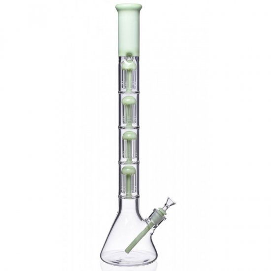 2 foot bong Quad Tree Perc Bong with A Matching Down Stem and A Bowl New Green New