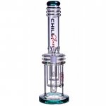 Chill Glass 17" Bong with Triple Honeycomb Percs Very Thick and Heavy Teal New