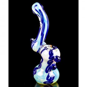 Smoki'n Sky 6" Fumed Heavy Weight Bubbler Blue Accent New