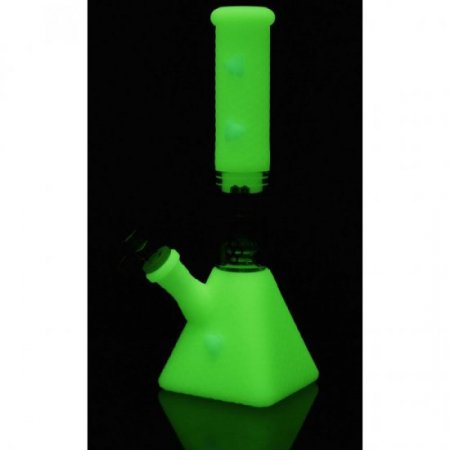 Smoke Pyramid 11" Stratus Glow In The Dark Silicone bong with 19mm down stem and 14mm bowl New